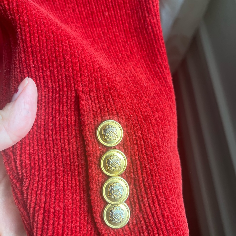 Ralph Lauren Red Blazer with Gold Accents and ensignia size small - Picture 4 of 11